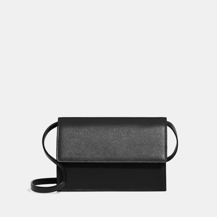 Women Theory Outlet | Shoulder Box Bag In Leather Black