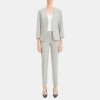 Women Theory Outlet | Open Blazer In Stretch Wool Light Grey Melange