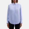 Women Theory Outlet | Relaxed Shirt In Silk Georgette Regatta