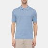 Men Theory Outlet | Polo Shirt In Linen-Blend Heron