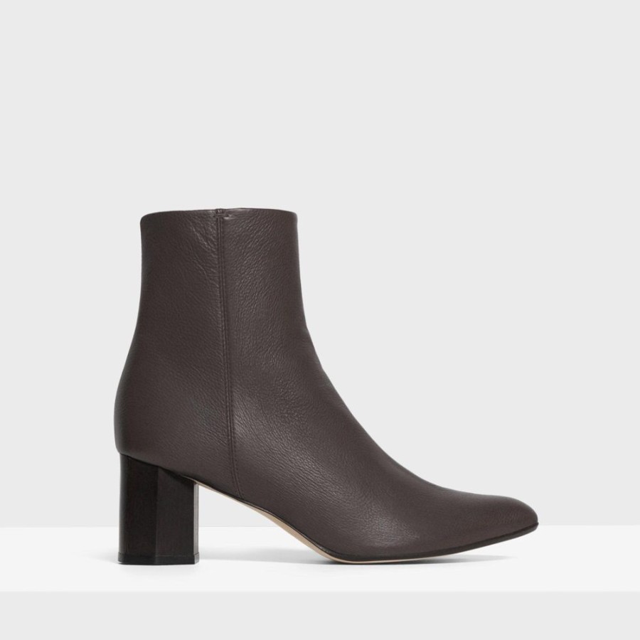 Women Theory Outlet | Ankle Bootie In Leather Elm