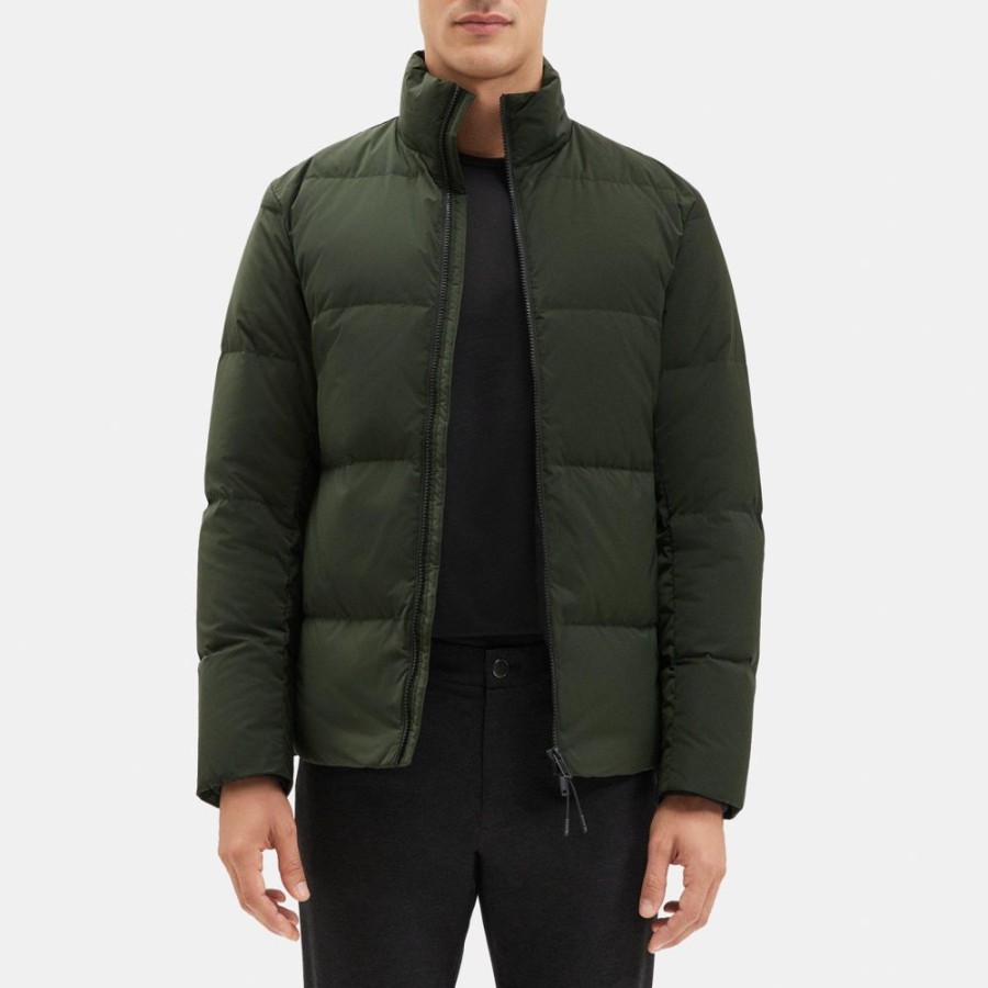 Men Theory Outlet | Puffer Jacket In City Poly Dark Forest