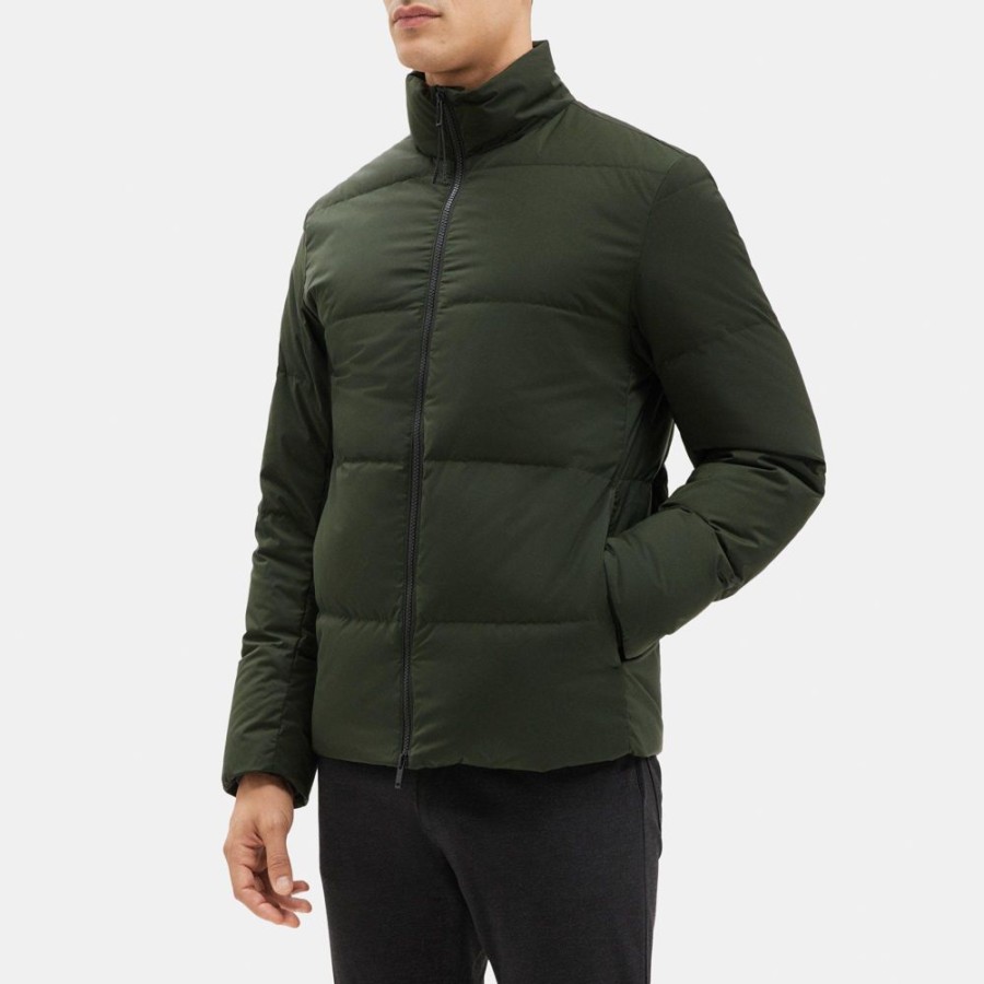 Men Theory Outlet | Puffer Jacket In City Poly Dark Forest