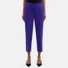 Women Theory Outlet | Slim Cropped Pull-On Pant In Crepe Blue Iris