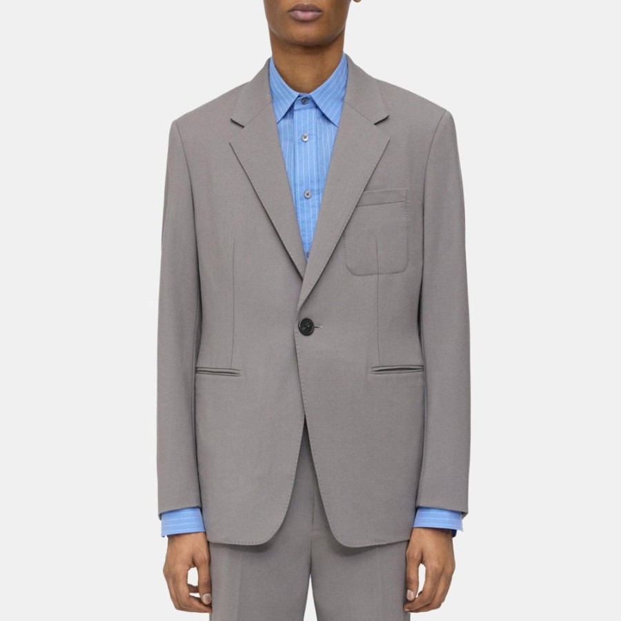 Men Theory Outlet | Wool Gabardine Blazer Silt