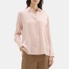 Women Theory Outlet | Relaxed Shirt In Silk Georgette Pink Salt