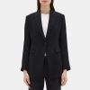 Women Theory Outlet | Single-Breasted Blazer In Crepe Black