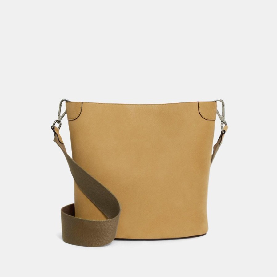 Women Theory Outlet | Bucket Bag In Nubuck Leather Dk Hay