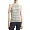 Women Theory Outlet | Striped Tank Top In Merino Wool Classic Khaki/Eggshell Blue