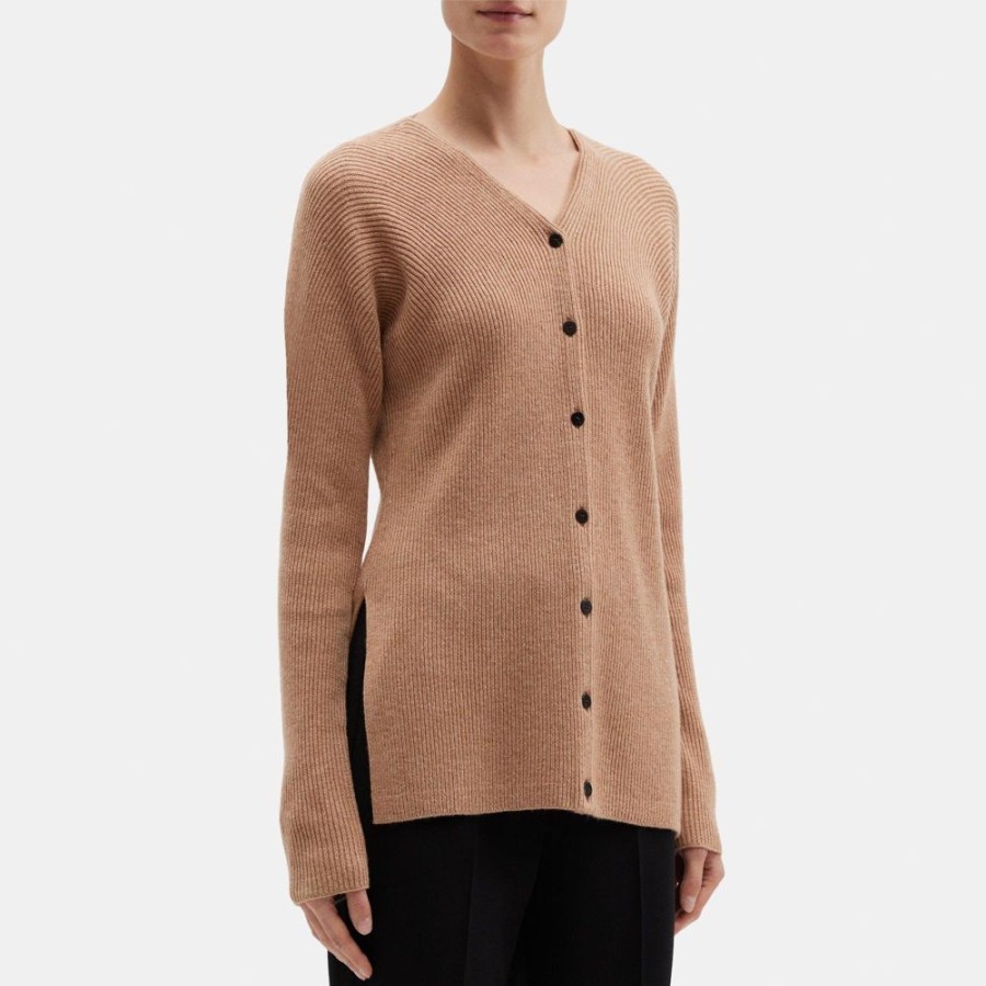 Women Theory Outlet | Slim Cardigan In Wool-Cashmere Maple