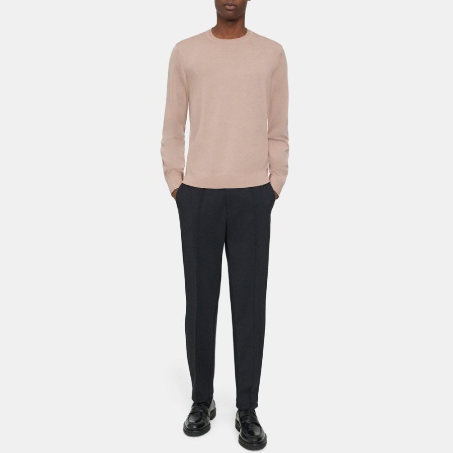 Men Theory Outlet | Crewneck Sweater In Merino Wool Mauve