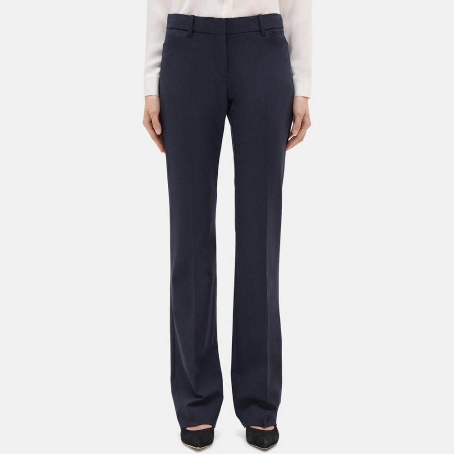 Women Theory Outlet | Tailored Pant In Sevona Stretch Wool Navy