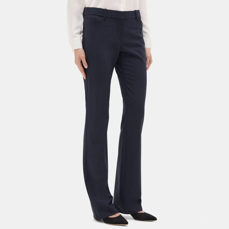 Women Theory Outlet | Tailored Pant In Sevona Stretch Wool Navy