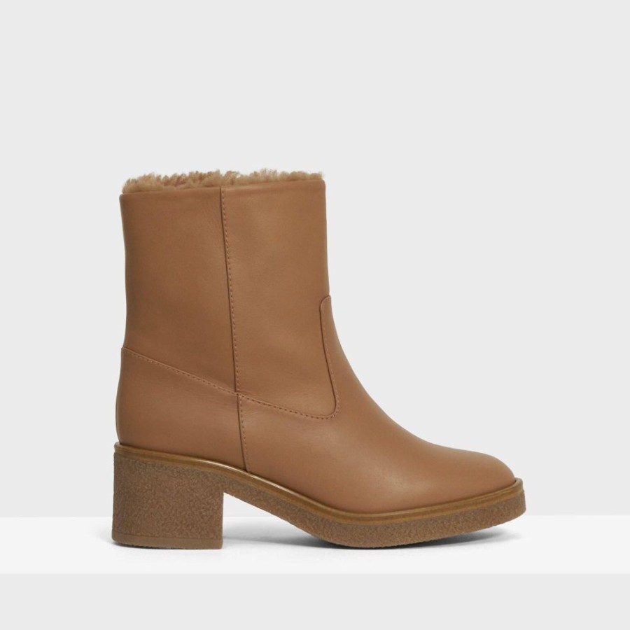 Women Theory Outlet | Short Boot In Calf Leather Butterscotch