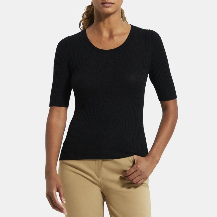 Women Theory Outlet | Leenda Scoop Neck Sweater In Regal Wool