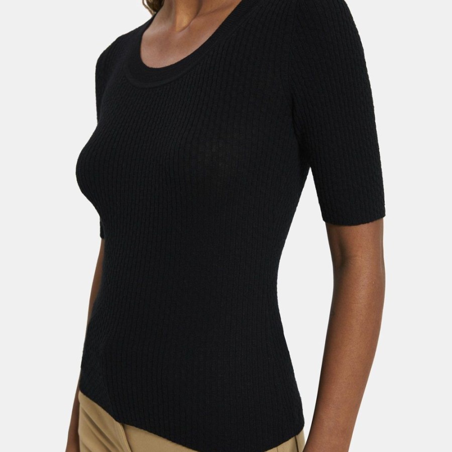 Women Theory Outlet | Leenda Scoop Neck Sweater In Regal Wool