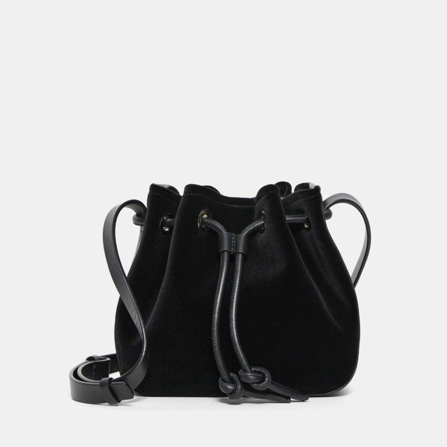 Women Theory Outlet | Small Bucket Bag In Velvet Black