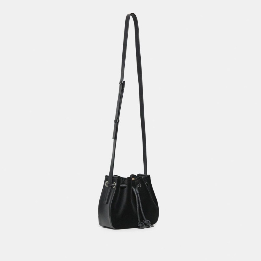 Women Theory Outlet | Small Bucket Bag In Velvet Black