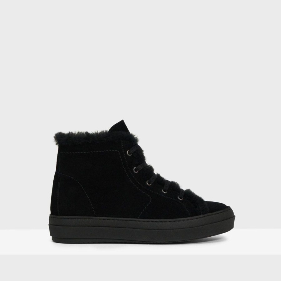 Women Theory Outlet | High Top Sneaker In Suede Black