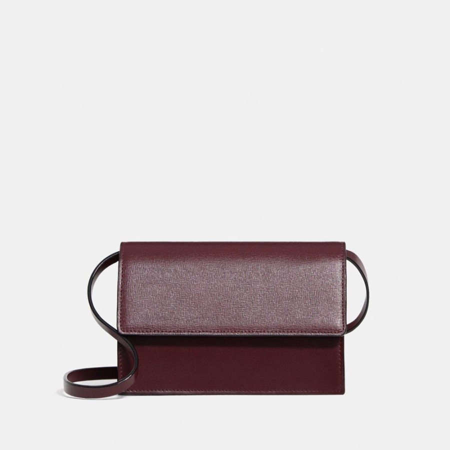 Women Theory Outlet | Shoulder Box Bag In Leather Garnet