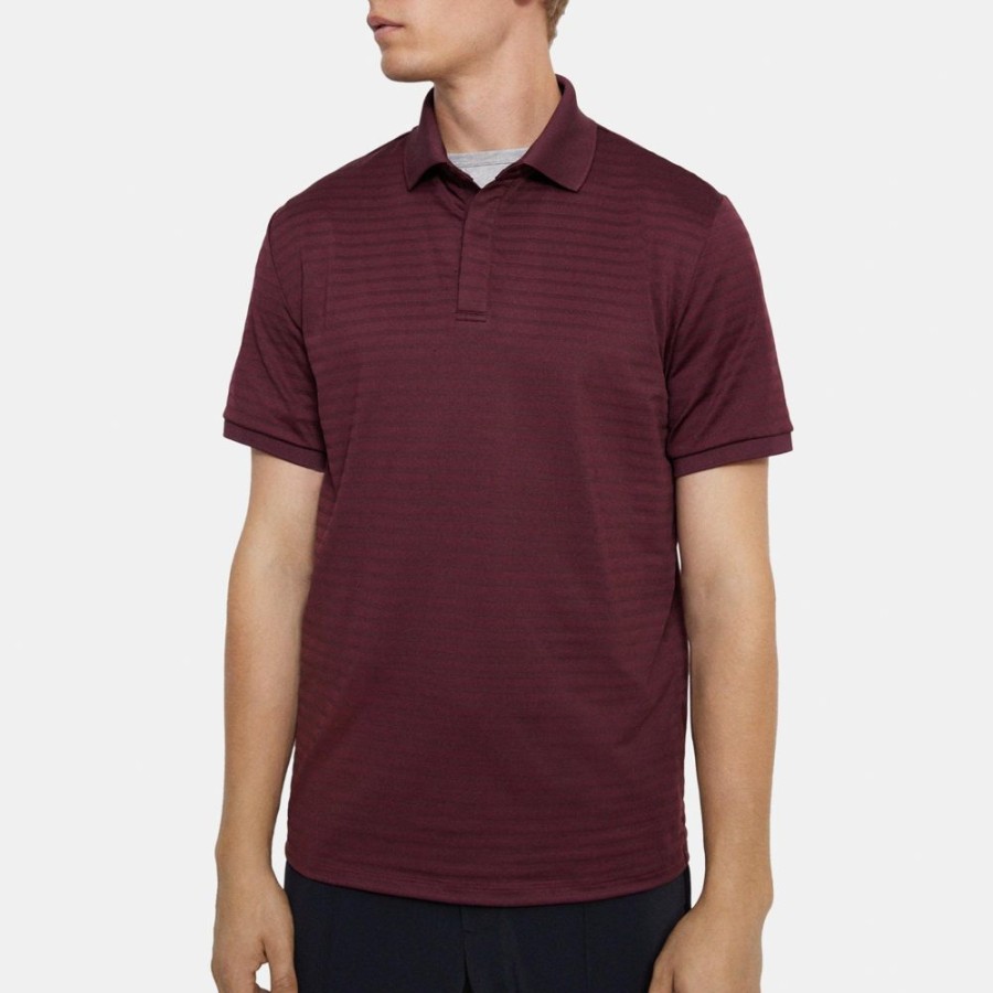 Men Theory Outlet | Polo Shirt In Stretch Jersey Wine/Dk Wine