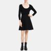 Women Theory Outlet | Flared Mini Dress In Crepe Knit Black