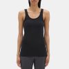 Women Theory Outlet | Scoop-Neck Tank In Stretch Cotton Black