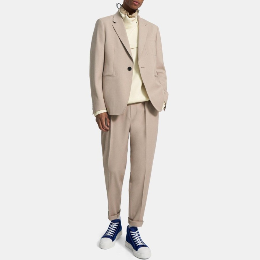 Men Theory Outlet | Wool Gabardine Tailored Blazer Sand