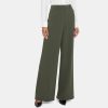 Women Theory Outlet | Wide-Leg Pant In Crepe Dark Rosemary