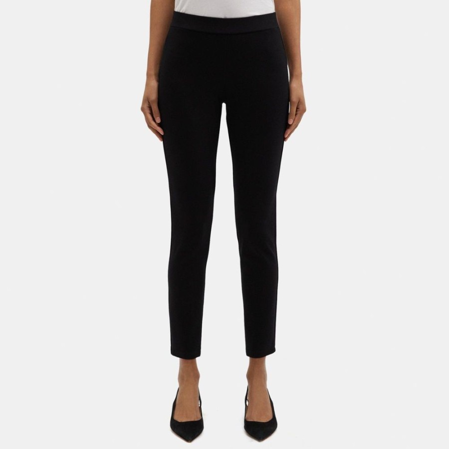 Women Theory Outlet | Legging In Stretch Knit Ponte Black