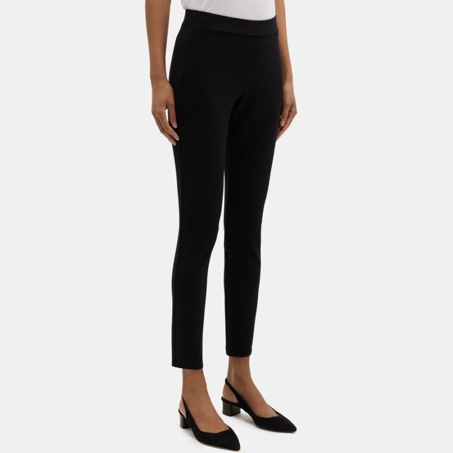 Women Theory Outlet | Legging In Stretch Knit Ponte Black