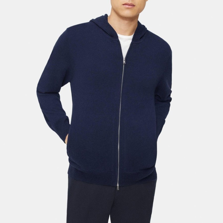 Men Theory Outlet | Full-Zip Hoodie In Cashmere Light Baltic