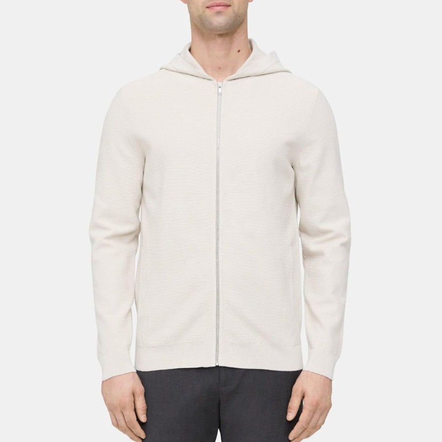 Men Theory Outlet | Zip Hoodie In Organic Cotton Moon