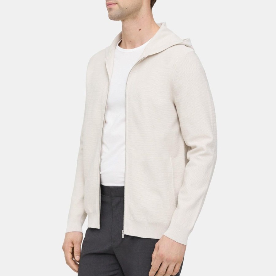 Men Theory Outlet | Zip Hoodie In Organic Cotton Moon