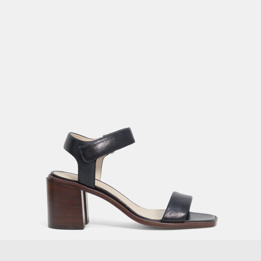 Women Theory Outlet | Mid-Ankle Strap Sandal In Leather Black