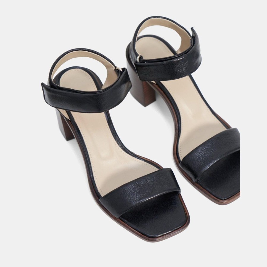 Women Theory Outlet | Mid-Ankle Strap Sandal In Leather Black