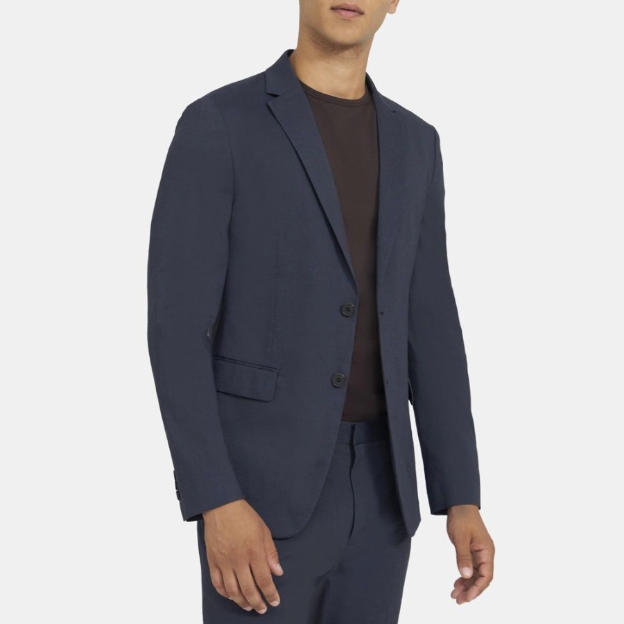 Men Theory Outlet | Unstructured Blazer In Stretch Linen Eclipse