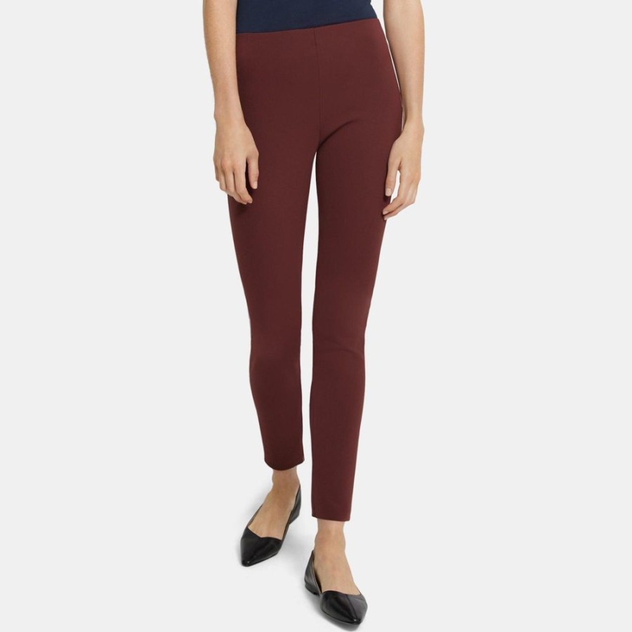 Women Theory Outlet | Skinny Legging In Scuba Oxblood