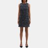 Women Theory Outlet | Sleeveless Shift Dress In Tweed Blue Multi