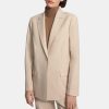 Women Theory Outlet | Oversized Straight Blazer In Stretch Wool Natural