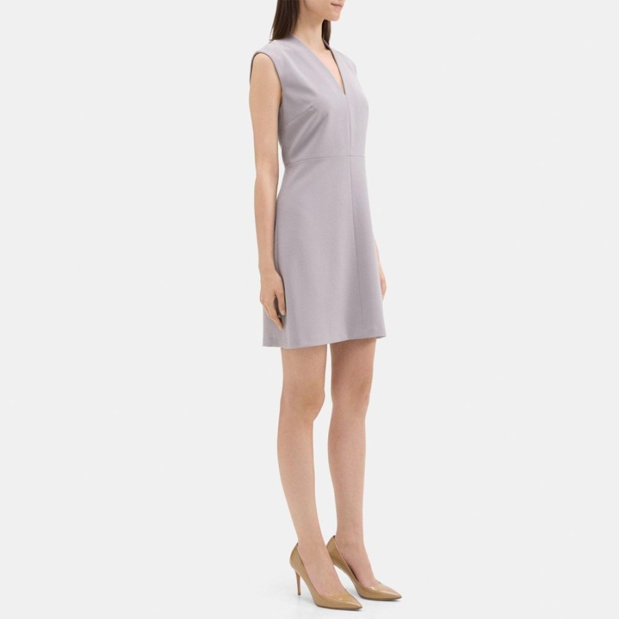 Women Theory Outlet | Sleeveless A-Line Dress In Crepe Gull