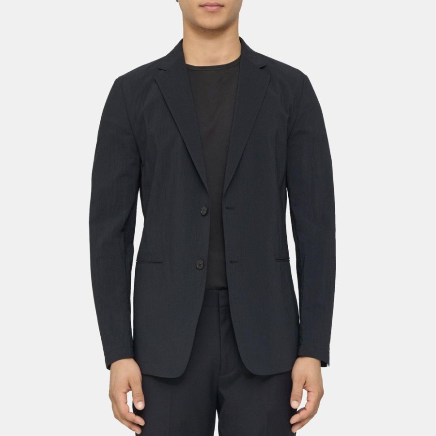 Men Theory Outlet | Unstructured Suit Jacket In Nylon Blend Black