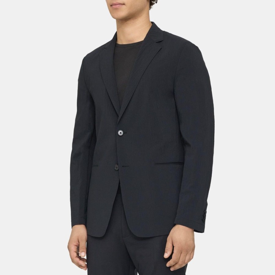 Men Theory Outlet | Unstructured Suit Jacket In Nylon Blend Black