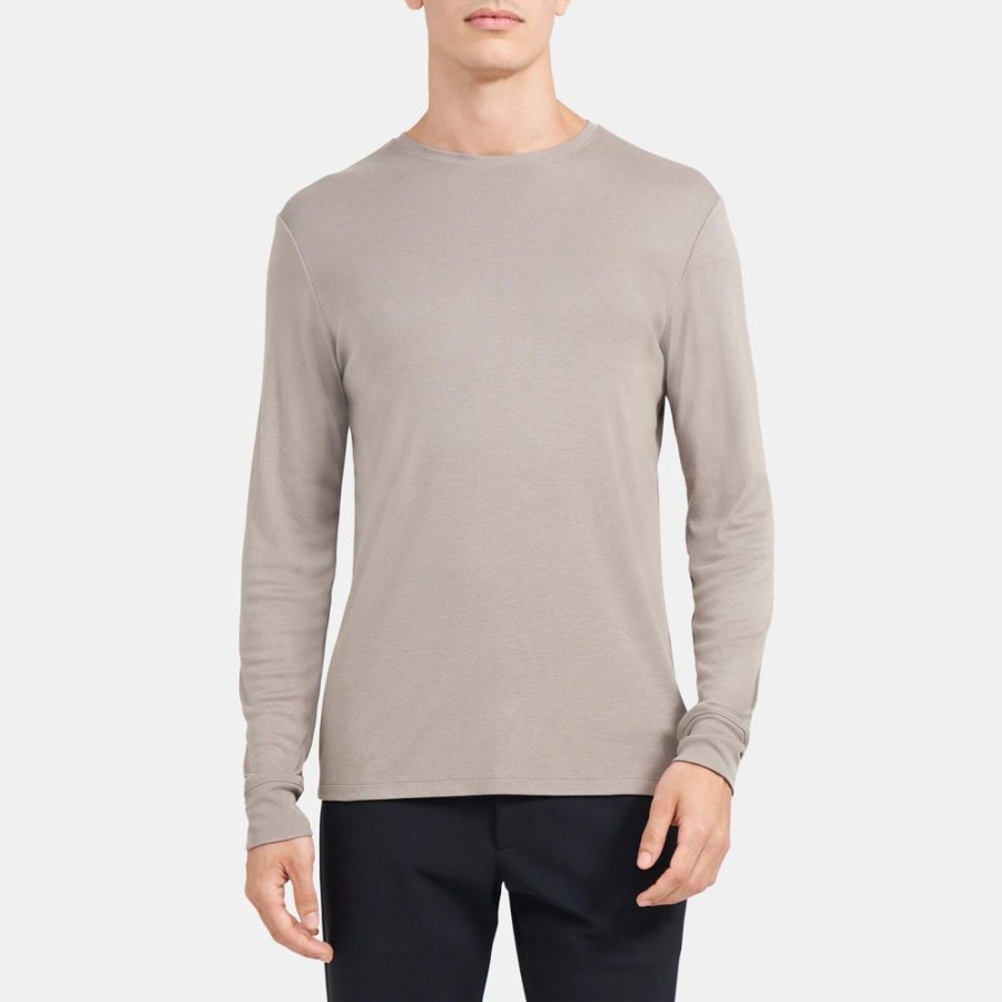 Men Theory Outlet | Relaxed Long-Sleeve Tee In Modal Jersey