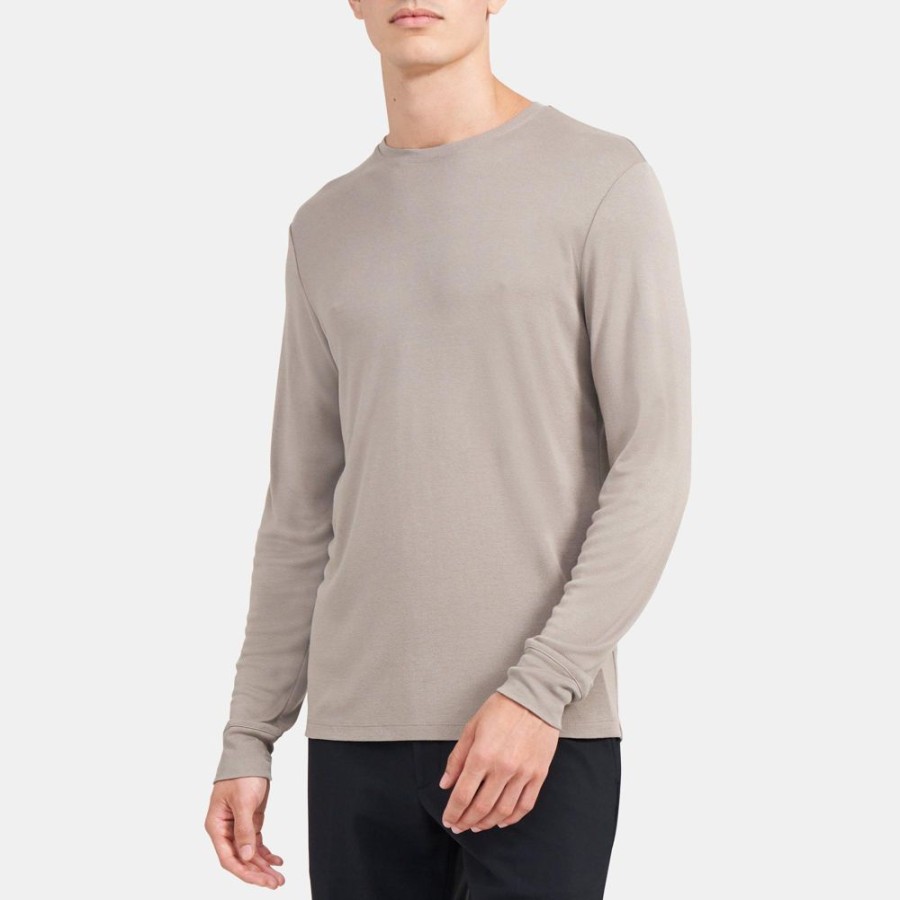 Men Theory Outlet | Relaxed Long-Sleeve Tee In Modal Jersey