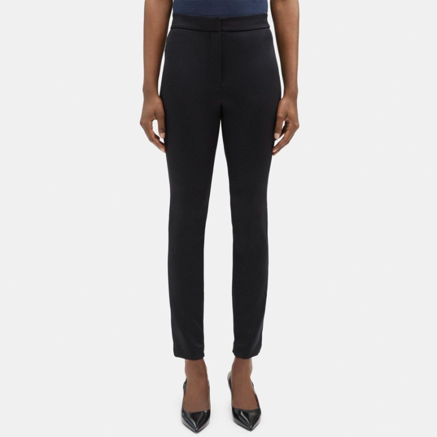 Women Theory Outlet | Slim Pant In Tech Knit Black