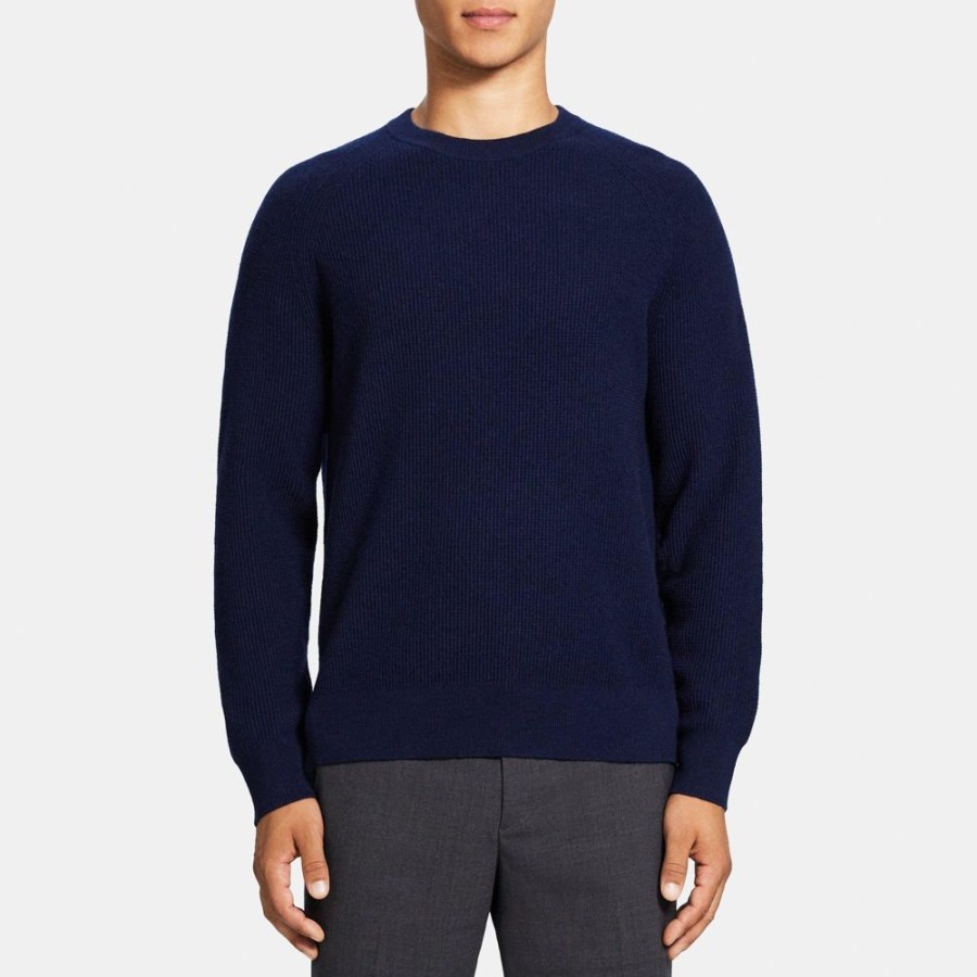 Men Theory Outlet | Crewneck Sweater In Wool-Cashmere Light Baltic