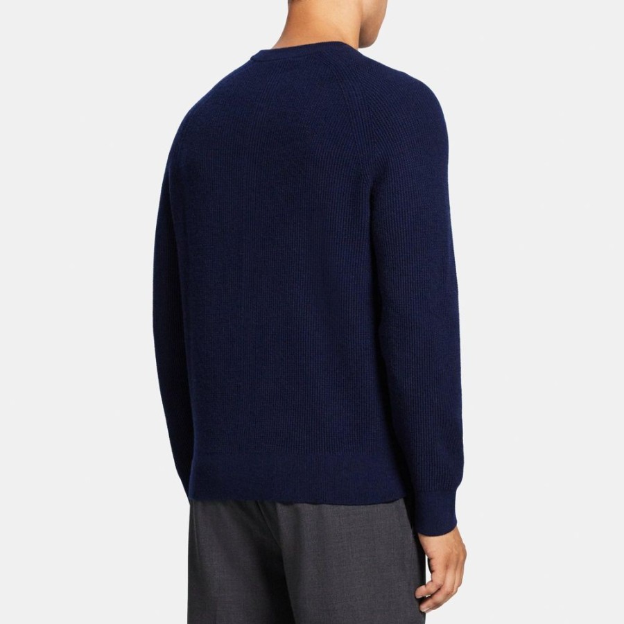 Men Theory Outlet | Crewneck Sweater In Wool-Cashmere Light Baltic