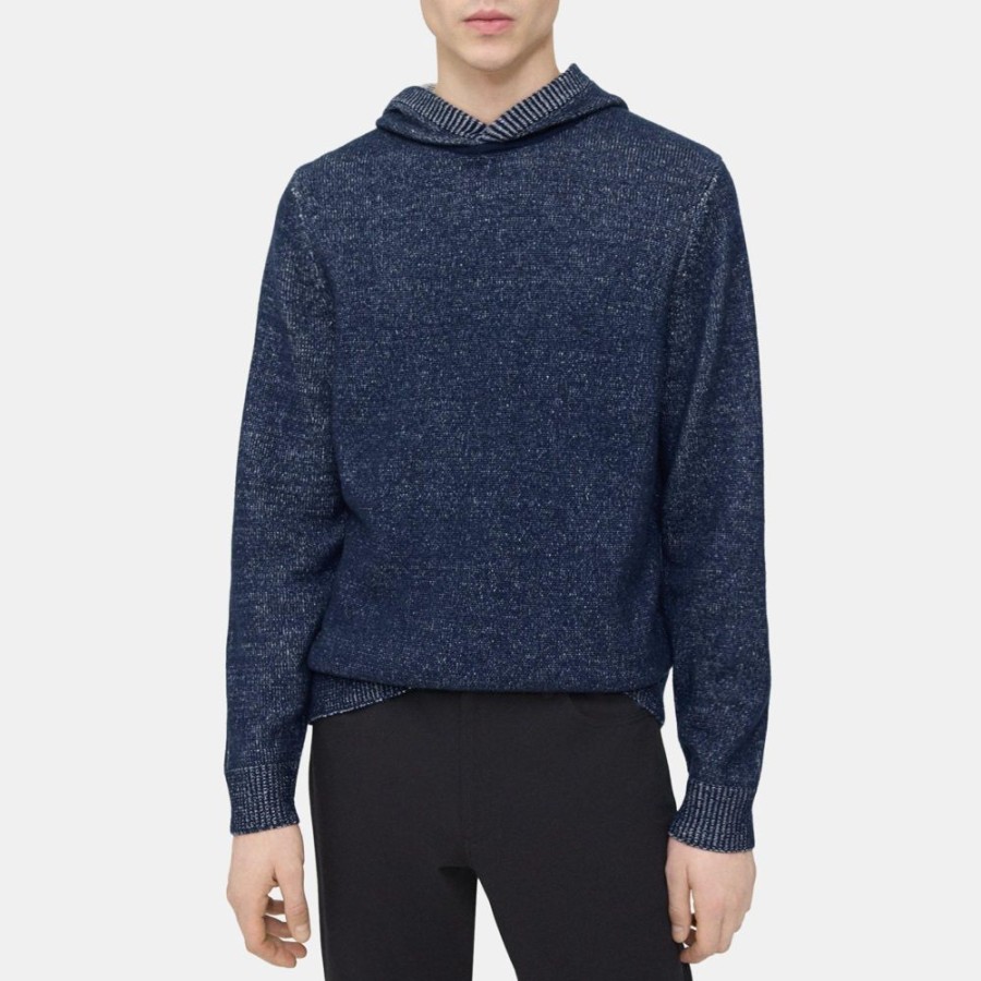 Men Theory Outlet | Hoodie In Wool-Cashmere Light Baltic/Stone White