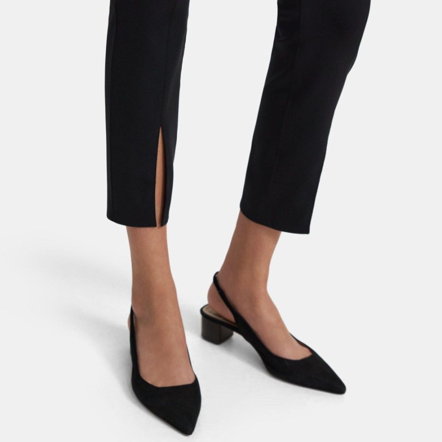 Women Theory Outlet | Slit Legging In Scuba Black